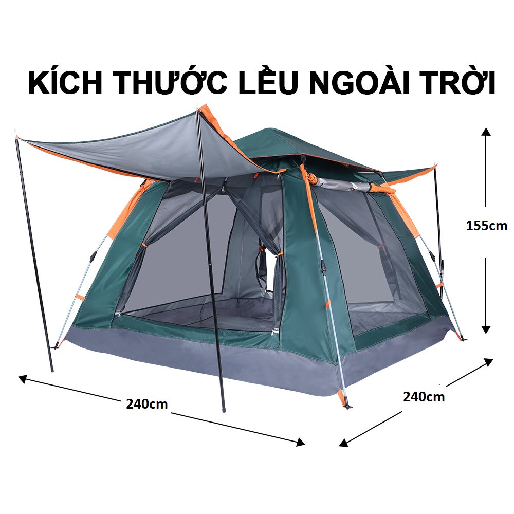 Lều tự bung 3-5 hoặc 6-8 người BSWOLF-ZL04. Cắm trại, dã ngoại, phượt cho gia đình, teambuilding.