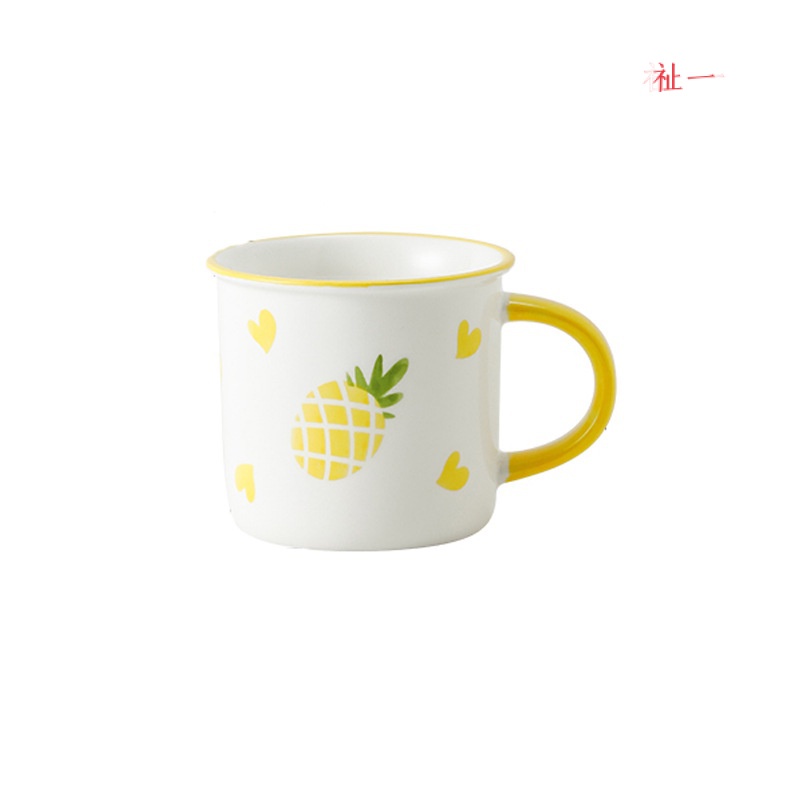 Cốc Sứ Tráng Men In Hình Quả Dứa Dễ Thương Dùng Trong Nhà/Văn Phòng