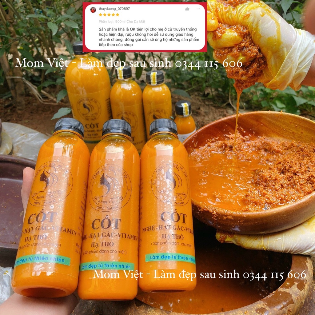 Nghệ hạt gấc hạ thổ, rượu nghệ hạt gấc hạ thổ MomViet đậm đặc cho  Da MẶT