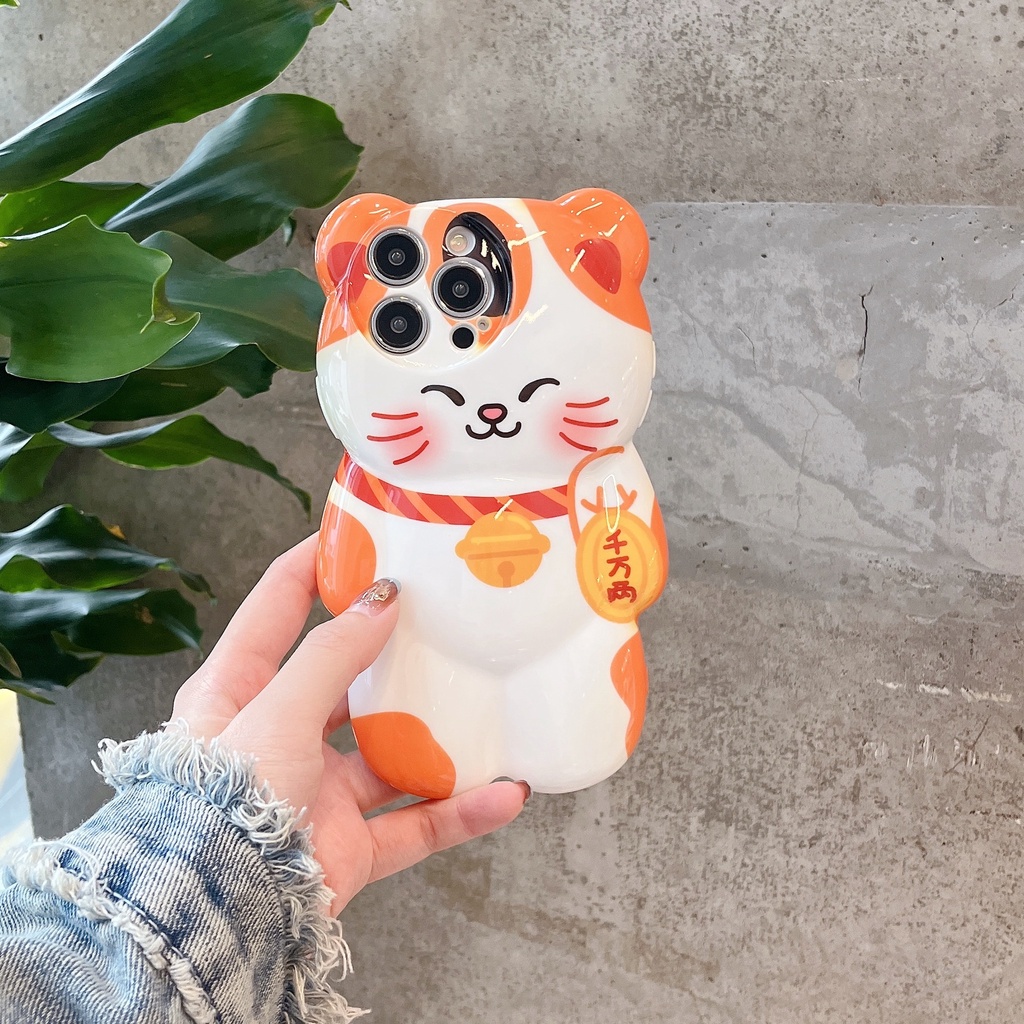 Ốp Lưng Hình Mèo Cầu Tài Nhiều Mẫu Mã Cho Điện Thoại iPhone X Xr Xsmax 11 12 13 14 15 Pro Max