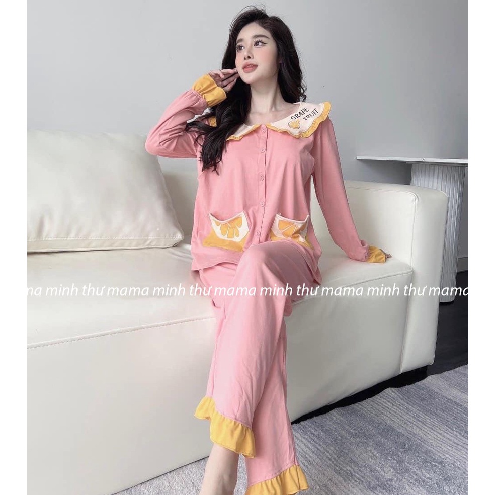 Bộ bầu - bộ sau sinh - chất liệu cotton - kiểu mới thời trang ( Dài - Túi - Múi Cam )