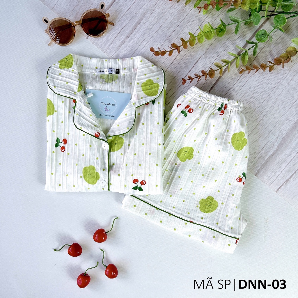 Pijama Đũi Xốp TNQN Tiệm Nhà Bé - Gấu Dâu