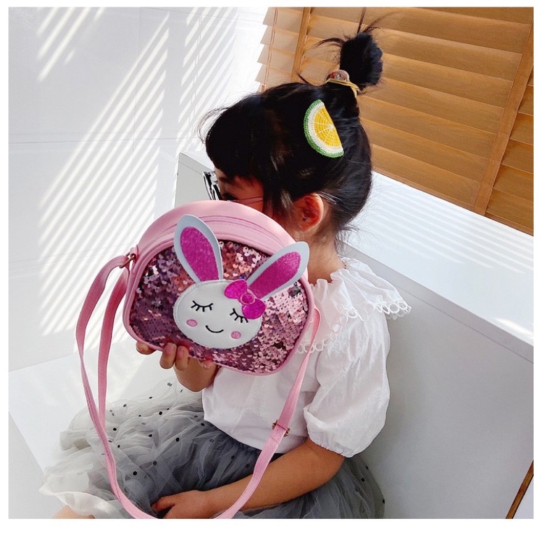 Túi đeo chéo cho bé gái cute hình thỏ, túi da hình thỏ cho bé đựng lixi tết