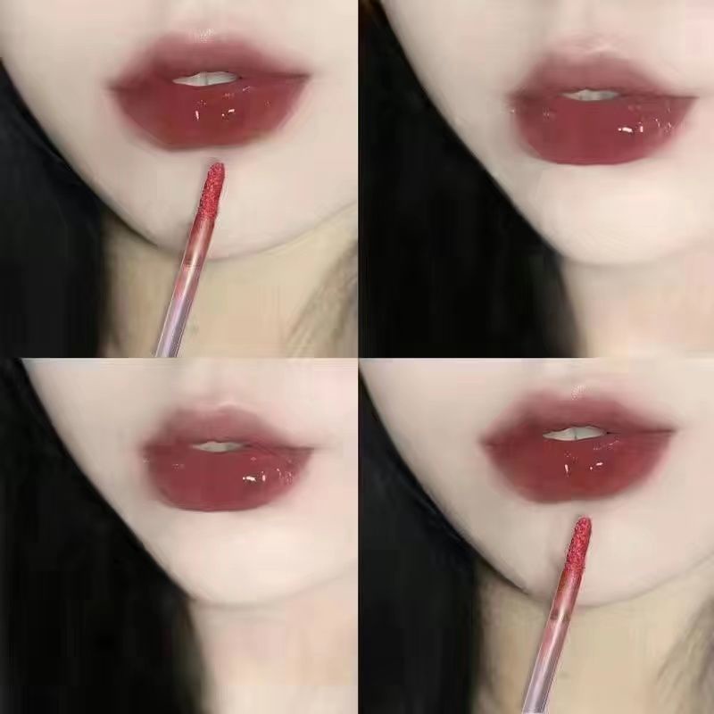 Pinkyfocus Son Bóng Màu Đen Nhẹ Lâu Trôi Không Dễ Phai Màu Trong Suốt