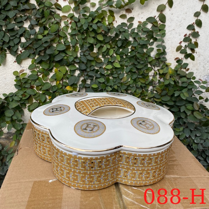 Bộ Khay Sứ Đựng Bánh Mứt Kẹo Cao Cấp Versace - Mã 088- W5, 088-R5, Chữ H Thích Hợp Dùng Trong Ngày Lễ Tết, Buổi Tiệc.