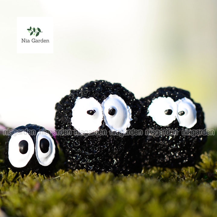 Tiểu cảnh cú mèo đen tiểu yêu mini trang trí vườn chậu cây nhỏ để bàn Nia Garden N5