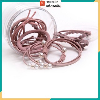 Set bộ 12 dây buộc tóc chun Hàn Quốc