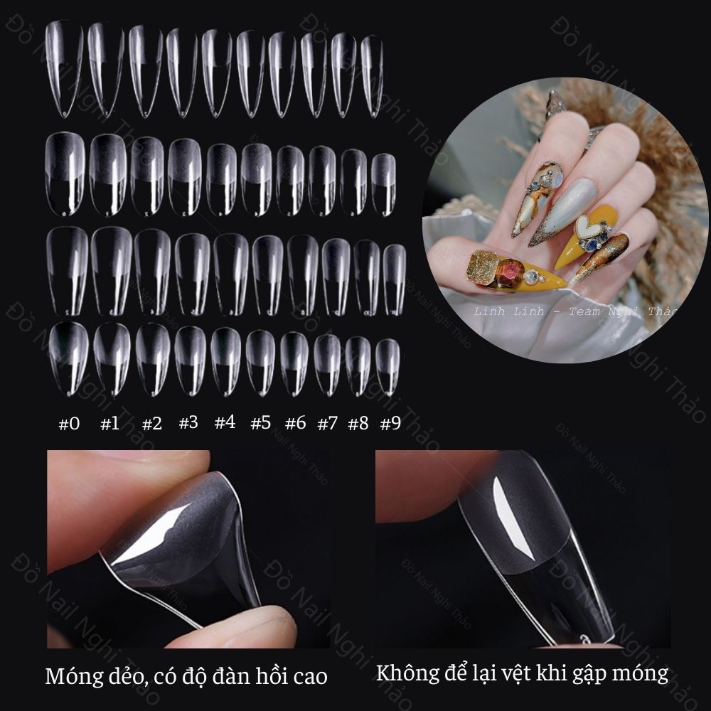 Móng úp tay nhám JELIVA B hộp 500 móng