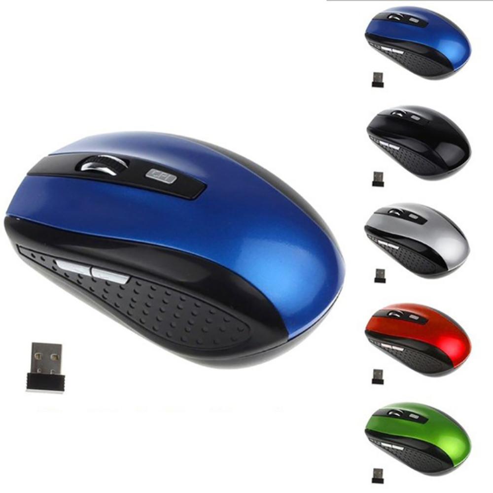 Chuột Quang Không Dây 2.4GHz 10M 6 Nút Bấm Kèm Đầu Nhận Tín Hiệu USB