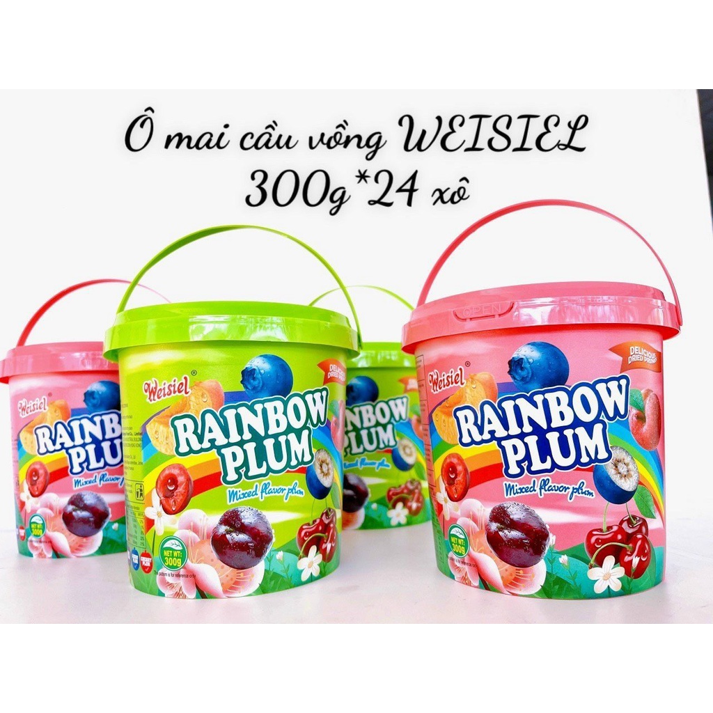 Ômai xí muội mix đủ vị chua chua giòn ngọt siêu ngon - Ô mai mix 5 vị, Ô mai Việt Quất, Ô mai Cherry, Mận, Đào