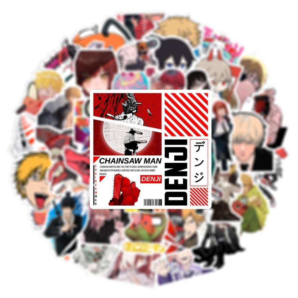 Bộ 52 Miếng Dán Trang Trí Sổ Tay / Điện Thoại / Va Li Họa Tiết Hoạt Hình Saw Man Kiểu