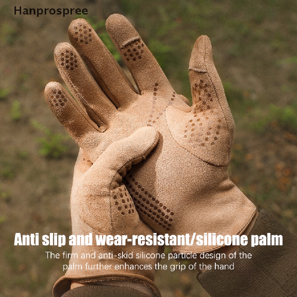 1 Đôi Găng Tay Da Lộn Giữ Ấm Chống Gió Chống Trượt Có Thể Chạm Màn Hình Cảm Ứng