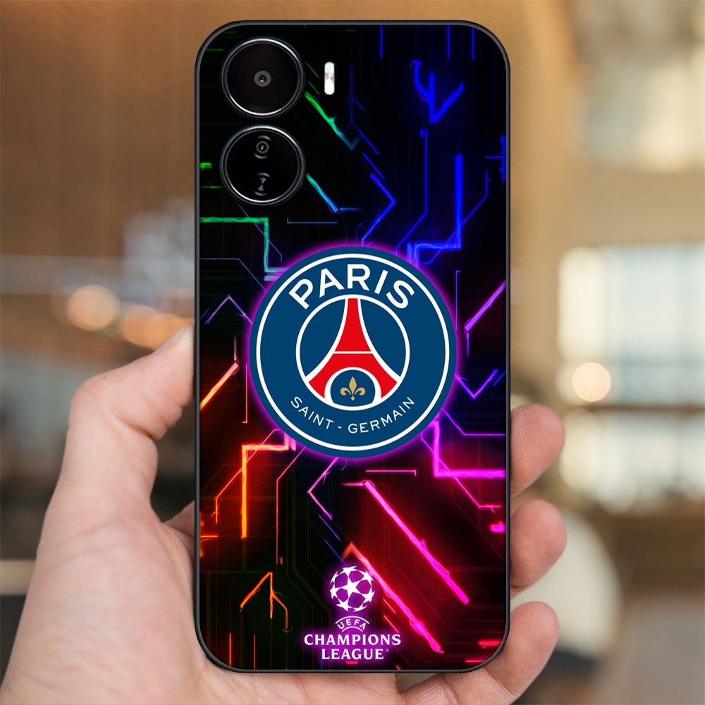 Ốp lưng Vivo Y16 viền đen in hình CLB Bóng Đá PSG Paris Saint Germain