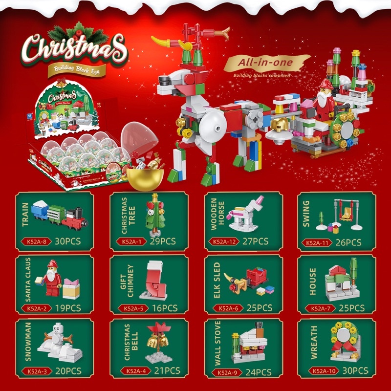 Trứng lắp ghép lego Noel