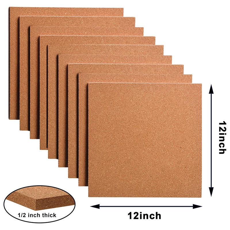 Cork board 1.27cm thick square bulletin board cork tile with 100 promotional mini walls, 5-piece self-adhesive cork board