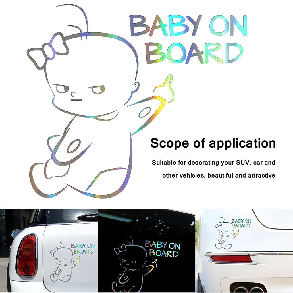 Đề Can Cảnh Báo Baby on Board Bằng PVC Chống Nước Chống Mưa Trang Trí Xe Hơi