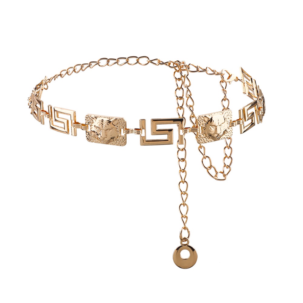 Thắt Lưng Dây Xích Kim Loại Phong Cách Âu Mỹ Mới Cho Nữ