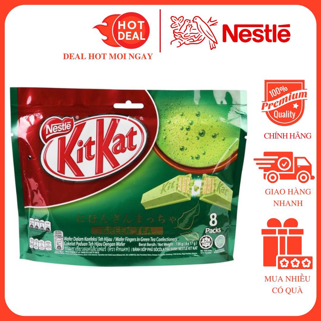 Socola Kit Kat Vị Trà Xanh 136G (17G x 8 Thanh)