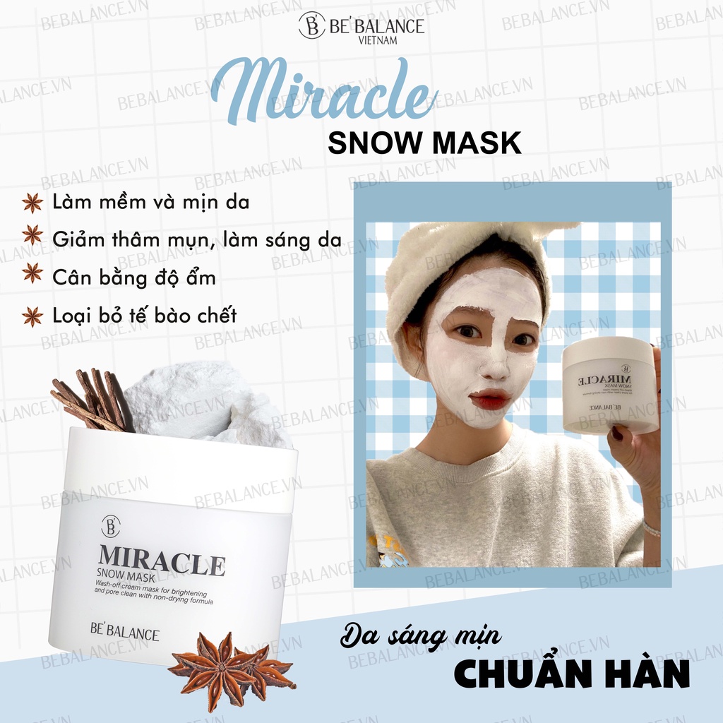 Mặt nạ ủ trắng Be'Balance Miracle Snow Mask 150g