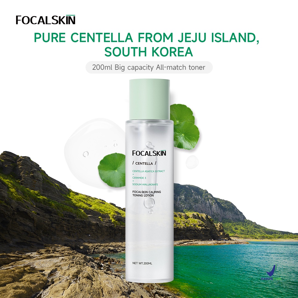 FOCALSKIN DÒNG RAU MÁ Toner Nước Hoa Hồng Rau Má Đảo Nam Hàn Quốc Dưỡng Da Hiệu Quả 200ml