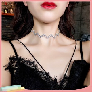 Vòng cổ choker đính đá sáng bóng sang trọng cho nữ