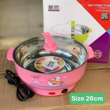 Nồi Nẩu Lẩu Điện COOKING POT SIZE lớn 28cm, Nồi Lẩu Đa Năng Nấu Mì Nấu Lẩu Mini