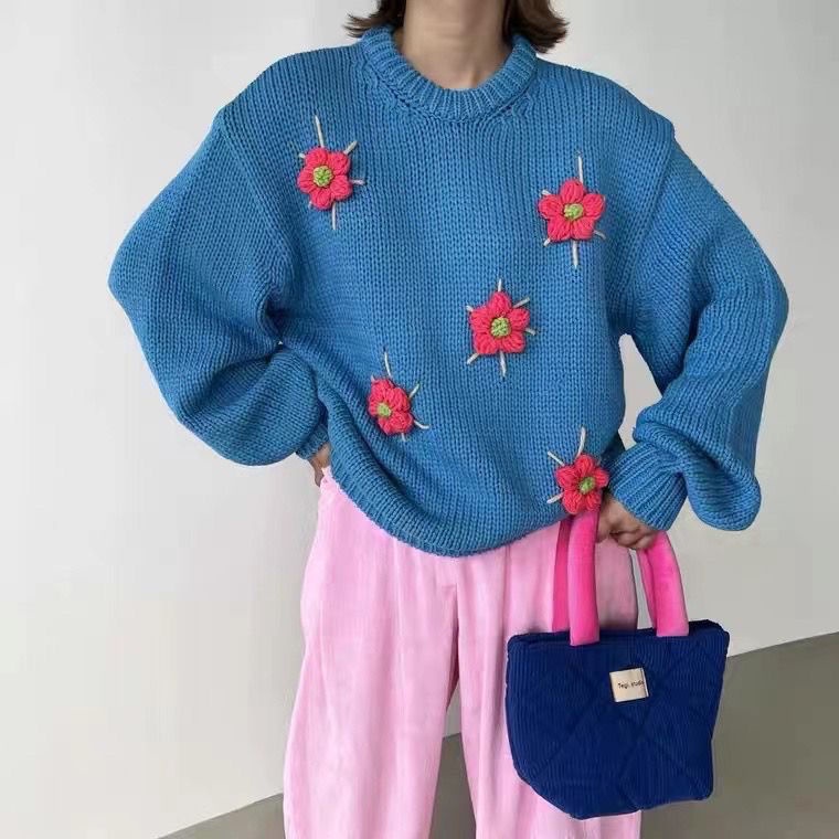 Túi Xách Tote Đeo Vai Vải Nhung Đính Đá Màu Tương Phản Phong Cách Retro Kích Thước 19X11X17