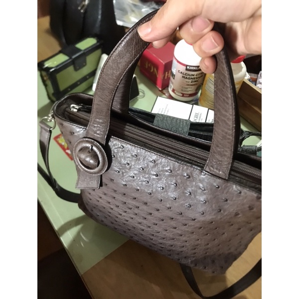 Túi da đà điểu nhật mới 25cm