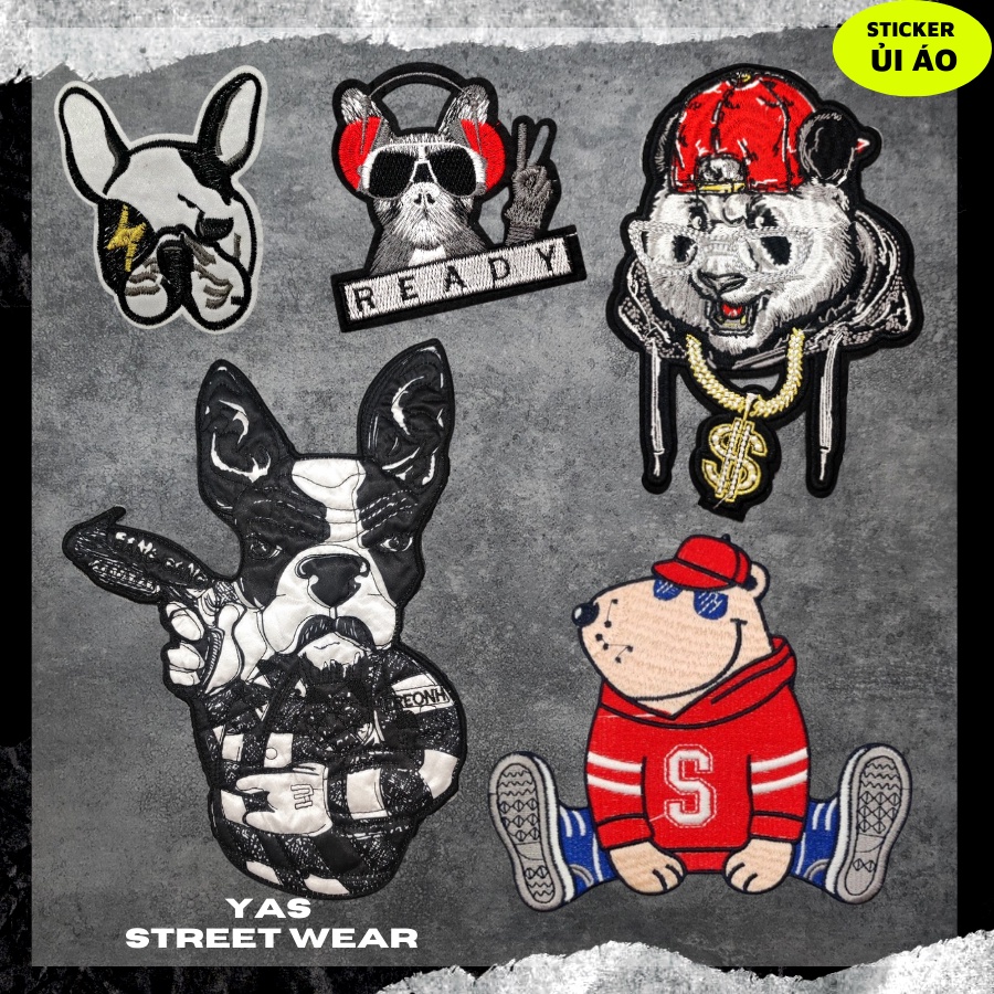 Sticker dán quần áo cao cấp - có sẵn keo ủi,Patch ủi dùng làm miếng vá Quần Áo,áo phao,BALO,quần jeans, giày dép