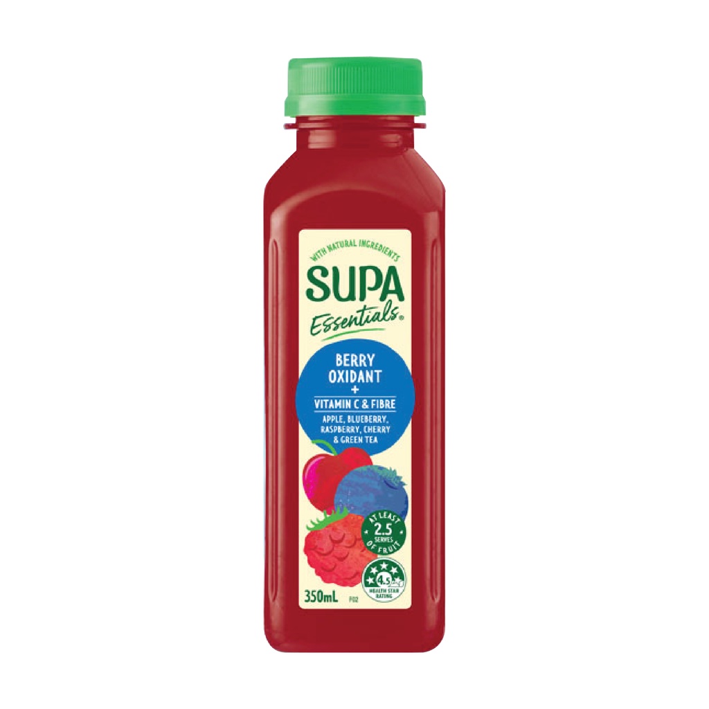 Thùng 15 Chai Nước Ép Supa Essentials Juice Berry Oxidant 350ml, nước ép trái cây nguyên chất từ nước Úc.