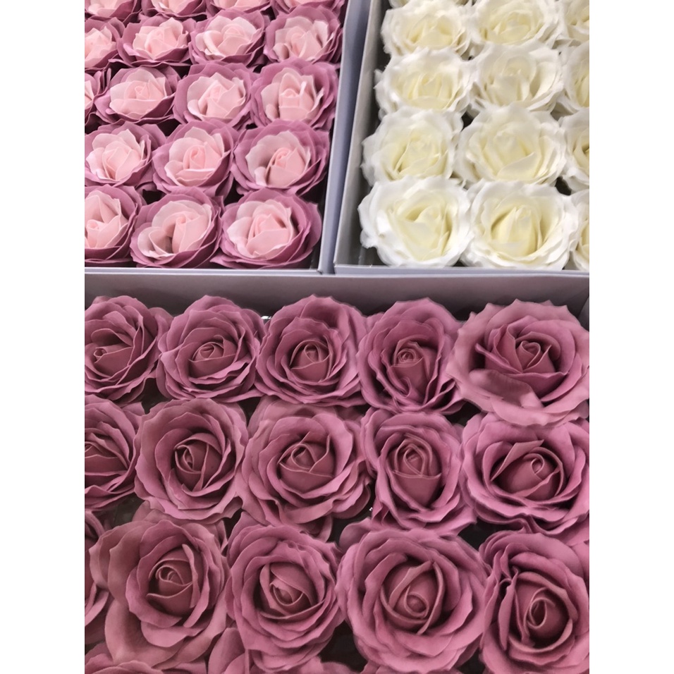 Đầu bông hoa sáp 7 lớp mầu nude - 1 hộp 25 bông