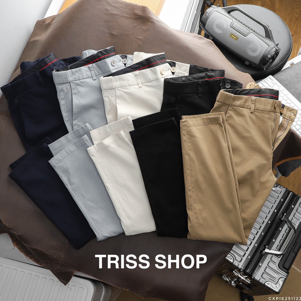 Quần Dài Kaki Nam P.Cardin Dáng Slimfit Cạp Chun Co Giãn