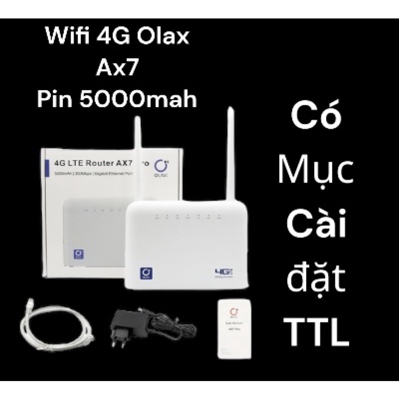 Phát wifi 4G cắm điện Olax Ax7 Pro(kèm pin sạc 5000mah)