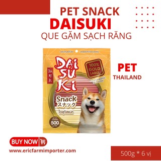 Que gặm snack daisuki 500g chó 🐶 free ship 🐶 que gặm bánh thưởng sạch răng miệng thơm ngon cho thú cưng