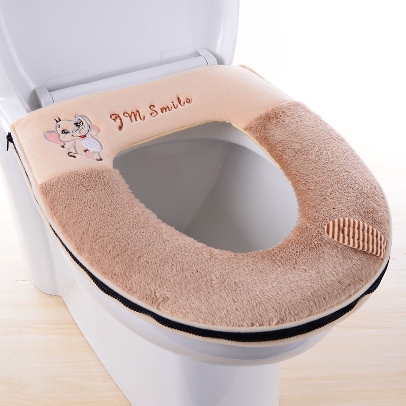 Miếng Đệm Lót Bệ Ngồi Toilet Bằng Lông Nhung Siêu Lớn Chống Nước Thông Dụng