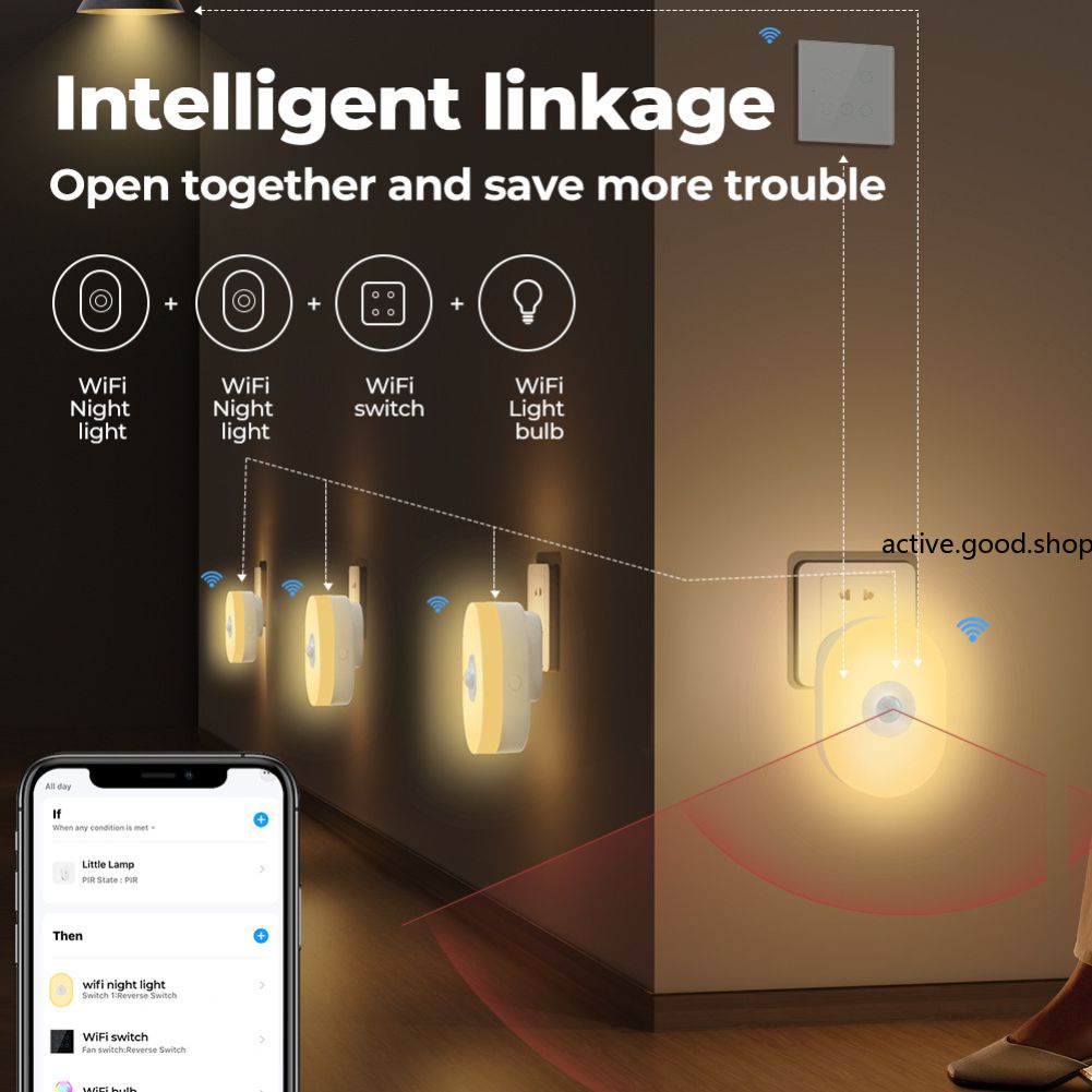 Đèn Ngủ Wifi Đèn Ngủ Nhỏ Cảm Biến Cơ Thể Người Hồng Ngoại Gia Dụng Thông Minh Graffiti Điều Khiển Từ Xa Hẹn Giờ Bằng Giọng Nói Ứng Dụng [Hoạt Động. Hàng Hóa]