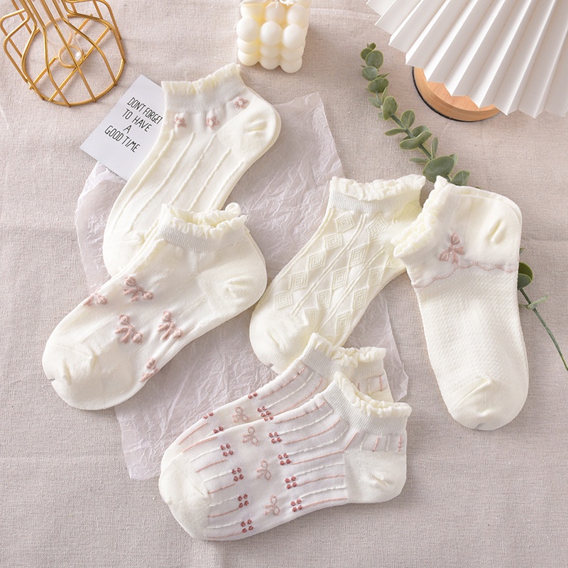 TẤT KIỂU NỮ BÁNH BÈO, VỚ BÈO NỮ MÀU TRƠN BASIC THỜI TRANG - RUBISHOES