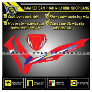 Tem rời sirius đời đầu mẫu zins dán xe đỏ - trung decal