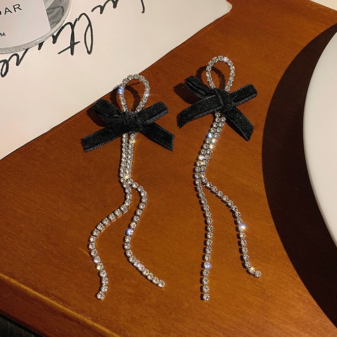 Đôi Khuyên Tai Dài Đính Nơ Thời Trang Cho Nữ