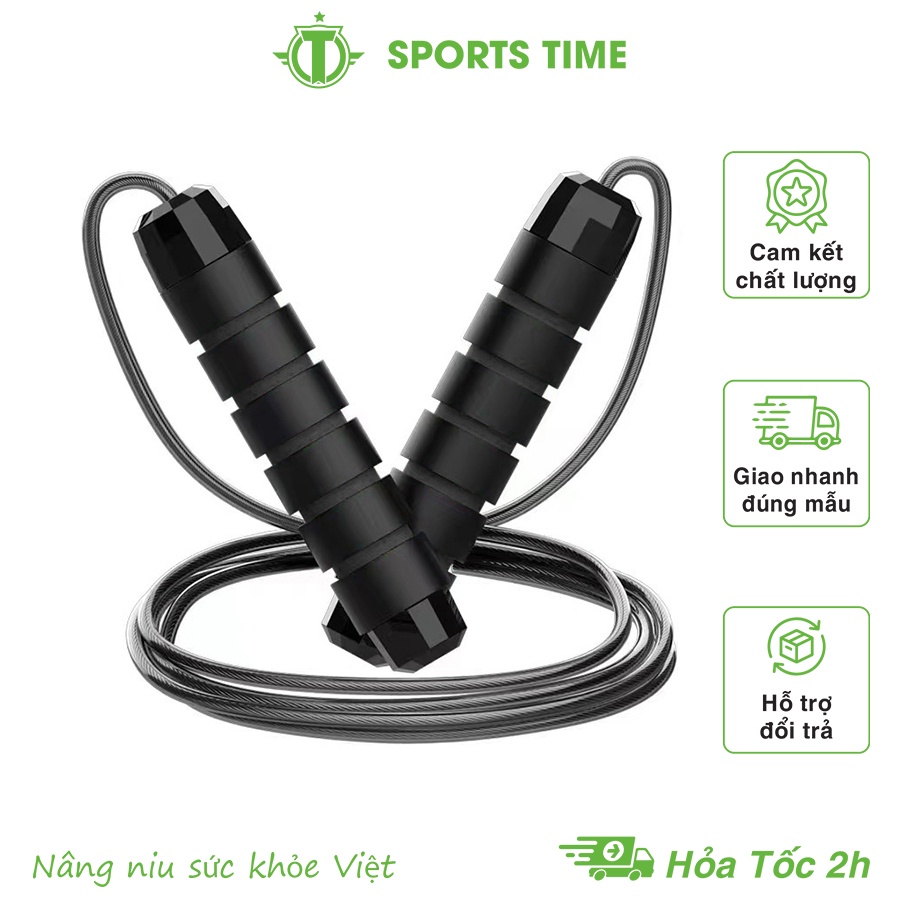 Dây nhảy thể dục lõi thép có tạ sắt tay cầm êm đầm tay - Dây nhảy giảm cân đốt cháy mỡ bụng vô cùng bền