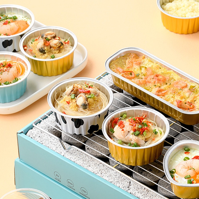 Set 10 Cốc Lá Nhôm Làm Bánh Cupcake / Muffin Có Thể Điều Chỉnh
