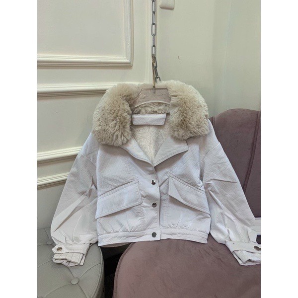 Áo Da Lót Lông Vân Trần Trám Hàng Cao Cấp QC Loại 1 Xịn Chất Liệu Da Mềm Mịn Siêu Ấm - QINN BOUTIQUE