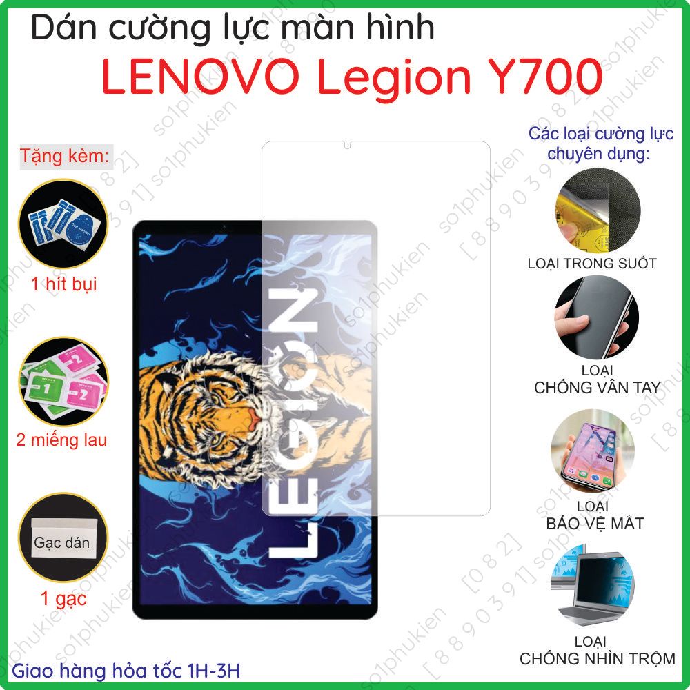 Dán cường lực màn hình dành cho Lenovo LEGION Y700 loại nano trong, nhám chống vân tay, bảo vệ mắt, chống nhìn trộm | BigBuy360 - bigbuy360.vn