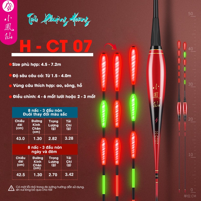 Phao Câu Cá Săn Hàng H-CT Tiểu Phượng Hoàng , Hàng Ngày Đêm Đổi Màu Tăm Khuếch Tán PC-10 KhaLy