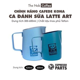 Ca đánh sữa mũi xiên inox phủ Teflon chống dính Espresso Part dung tích 420ml & 600ml | Làm Capuchino, Latte Art