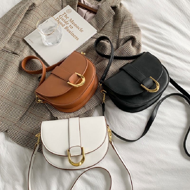 MISCHA Túi Đeo Chéo Vai Bằng Da PU Màu Trơn Thời Trang Phong Cách Phương Tây