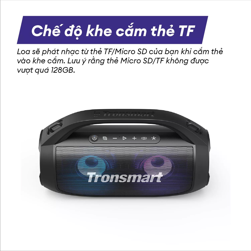 Loa Bluetooth 5. di động TRONSMART BANG SE – Đèn LED - Công suất 40W - Chống nước IPX6 - HÀNG CHÍNH HÃNG
