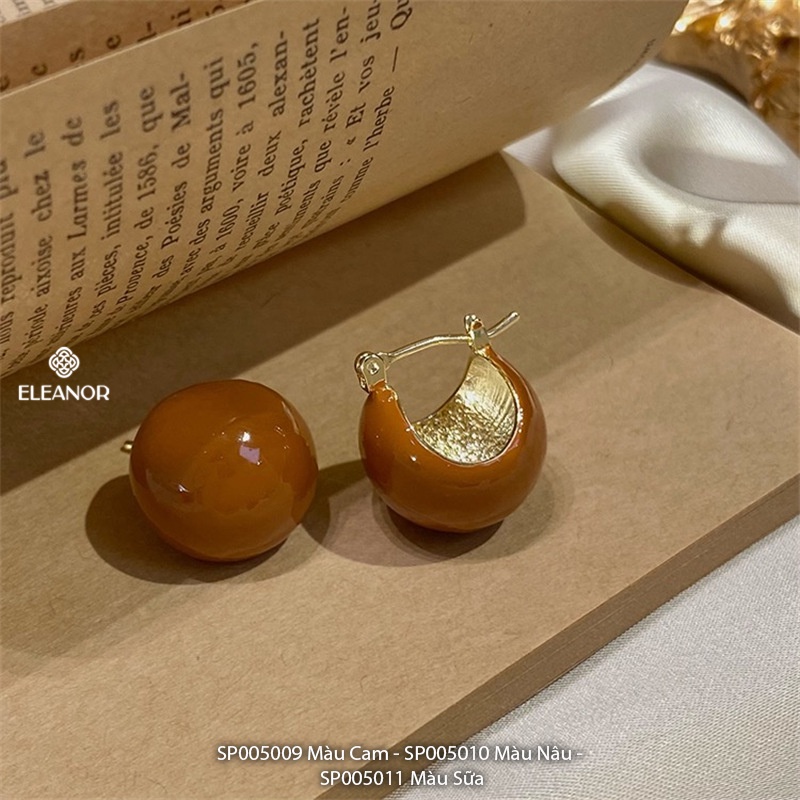 Bông tai nữ chuôi bạc 925 Eleanor Accessories dáng tròn hình cầu basic thanh lịch phụ kiện trang sức 5009