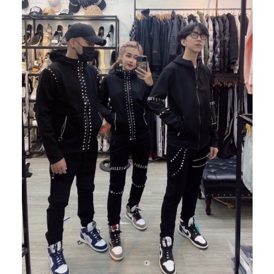 🔥HÀNG MỚI🔥 2023🔥 🔥Hot🔥 áo khóa ngoài Đinh đính kèm đá Cao Cấp, Ao Hoodie Nỉ Dáng Unisex Mẫu Trend 2022 MỚI VỀ chất