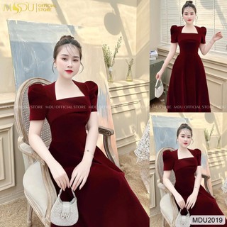 Đầm dáng xòe cổ vuông phong cách cổ điển mdu2019 - mdu collection